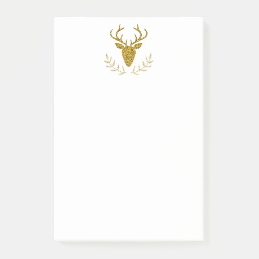 Post-it® Tête de cerf en forme texturée de faux papier d'or (Devant)