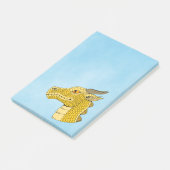 Post-it® Tête de dragon d'or en profil (Incliné)