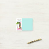 Post-it® Tête hawaïenne de tiki de palmier tropical drôle (Sur un bureau)