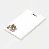 Post-it® Tête Rhodesian Ridgeback Fleurs Colorées Et Texte (Incliné)