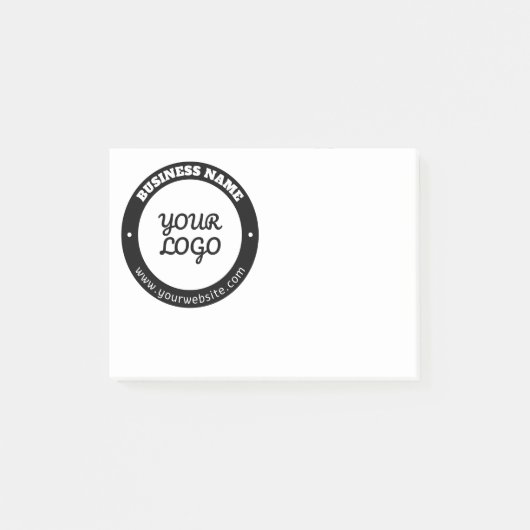 Post-it® Texte circulaire modifiable et Modèle de logo télé (Devant)