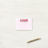 Post-it® Texte d'amour rouge en lettres bloc gras Aquarelle (Sur un bureau)
