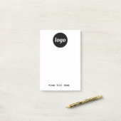 Post-it® Texte de logo simple pour promotion d'entreprise (Sur un bureau)