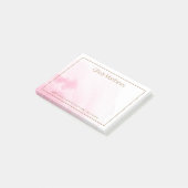 Post-it® Texte de nom aquarelle rose clair élégant (Incliné)