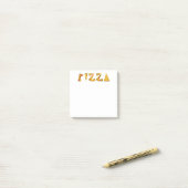Post-it® Texte de pizza fait à partir de tranches (Sur un bureau)