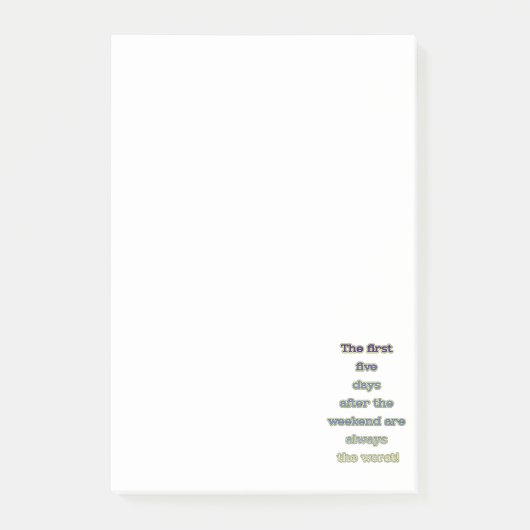 Post-it® Texte drôle de week-end (Devant)