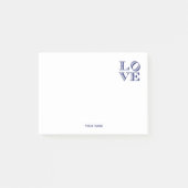 Post-it® Texte graphique LOVE - Bleu (Devant)