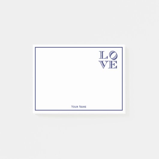 Post-it® Texte graphique LOVE - Bleu (Devant)