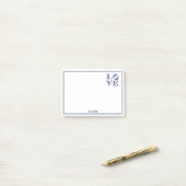 Post-it® Texte graphique LOVE - Bleu (Sur un bureau)