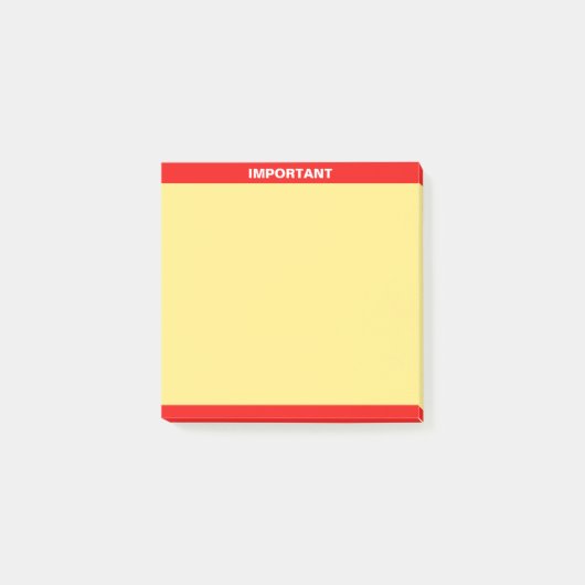 Post-it® Texte important personnalisé sur rouge et jaune (Devant)