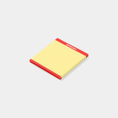 Post-it® Texte important personnalisé sur rouge et jaune (Incliné)
