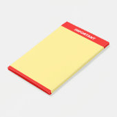 Post-it® Texte important personnalisé sur rouge et jaune (Incliné)