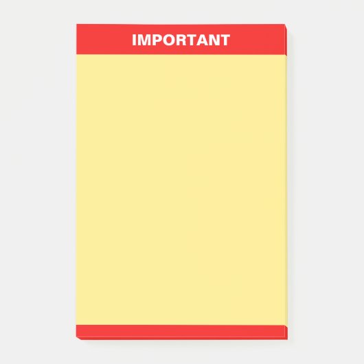 Post-it® Texte important personnalisé sur rouge et jaune (Devant)