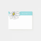 Post-it® Texte lunatique de coutume d'Aqua et de marguerite (Devant)