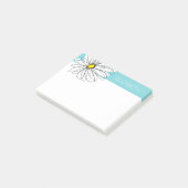 Post-it® Texte lunatique de coutume d'Aqua et de marguerite (Incliné)