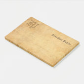 Post-it® Texte manuscrit rustique Élégant Monogramme Vintag (Incliné)