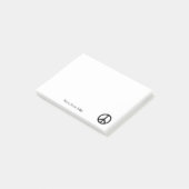 Post-it® Texte nommé fait sur commande d'icône de paix (Incliné)