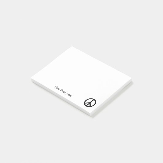 Post-it® Texte nommé fait sur commande d'icône de paix (Incliné)