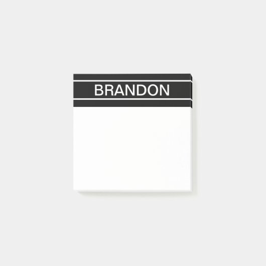 Post-it® Texte personnalisable | Bold Modern Black & White (Devant)
