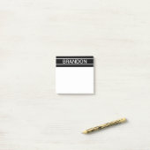 Post-it® Texte personnalisable | Bold Modern Black & White (Sur un bureau)