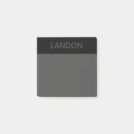 Post-it® Texte personnalisable | Gras moderne noir et gris (Devant)