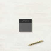 Post-it® Texte personnalisable | Gras moderne noir et gris (Sur un bureau)