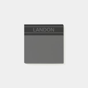 Post-it® Texte personnalisable   Noir Moderne Gras & Gris F