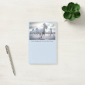 Post-it® Texte personnalisé Chevaux blancs (Bureau)