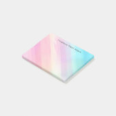 Post-it® Texte personnalisé | Grandes lignes pastel (Incliné)
