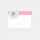 Post-it® Texte personnalisé marguerite rose et jaune (Devant)