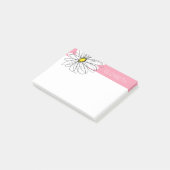 Post-it® Texte personnalisé marguerite rose et jaune (Incliné)