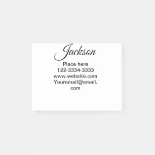 Post-it® Texte simple minimal ajoutez votre nom lieu ville