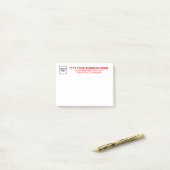 Post-it® Textes de marques rouges sur rectangle (Sur un bureau)