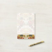 Post-it® Textile avec un motif floral de répétition (Sur un bureau)