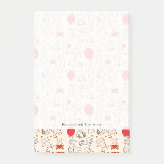 Post-it® Texture avec le nounours (Devant)