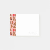 Post-it® Texture avec le nounours, coeurs (Devant)