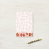 Post-it® Texture Avec Nounours, Coeurs (Sur un bureau)