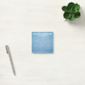 Post-it® Texture Bleue Faux Monogramme en cuir (Bureau)