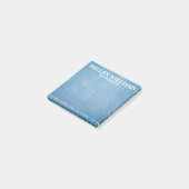 Post-it® Texture Bleue Faux Monogramme en cuir (Incliné)