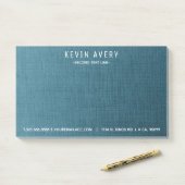 Post-it® Texture de Linge Bleu moderne (Sur un bureau)