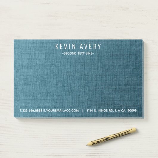 Post-it® Texture de Linge Bleu moderne (Sur un bureau)