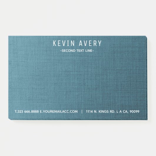 Post-it® Texture de Linge Bleu moderne (Devant)