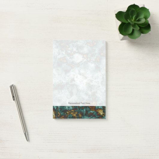 Post-it® Texture de marbre verte avec des veines (Bureau)