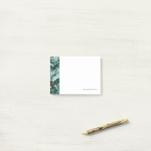 Post-it® Texture de marbre verte avec des veines (Sur un bureau)