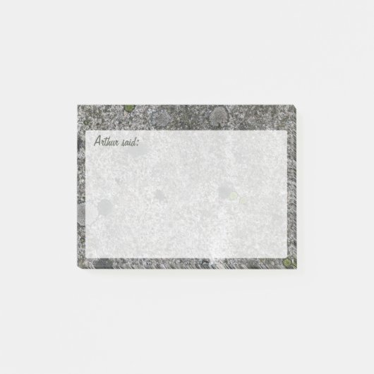 Post-it® Texture grise de granit de roche avec le texte (Devant)