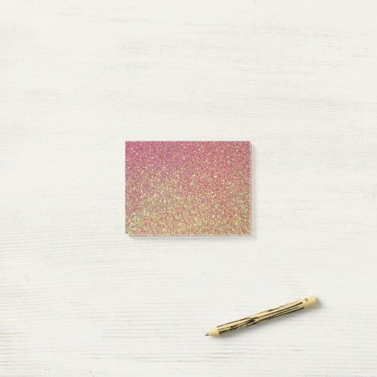 Post-it® Texture Parties scintillant rose or (Sur un bureau)