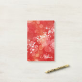 Post-it® Texture rouge abstraite de coeurs de Bokeh (Sur un bureau)