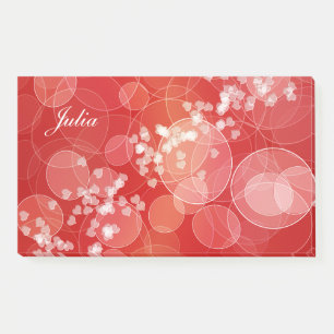 Post-it® Texture rouge de gradient de style de Bokeh. texte