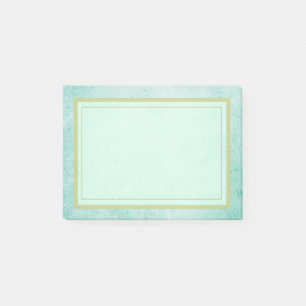 Post-it® Texture vintage verte à la menthe avec bordure or