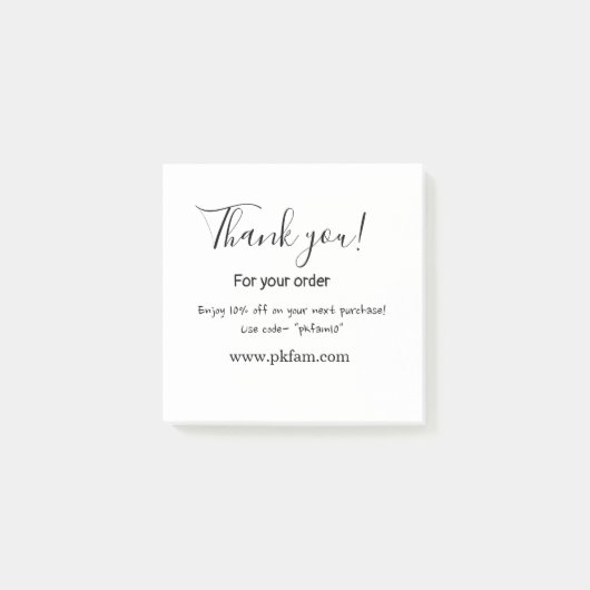 Post-it® Thank you for purchase pink family business detail (Devant)